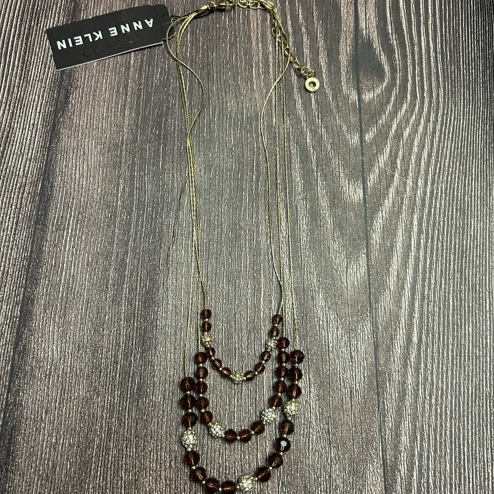 Anne Klein Multi-Strand Brown Necklace NWT